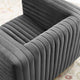 Tufted Armchair Accent Chair, Velvet, Dark Gray, Modern, Lounge Hospitality