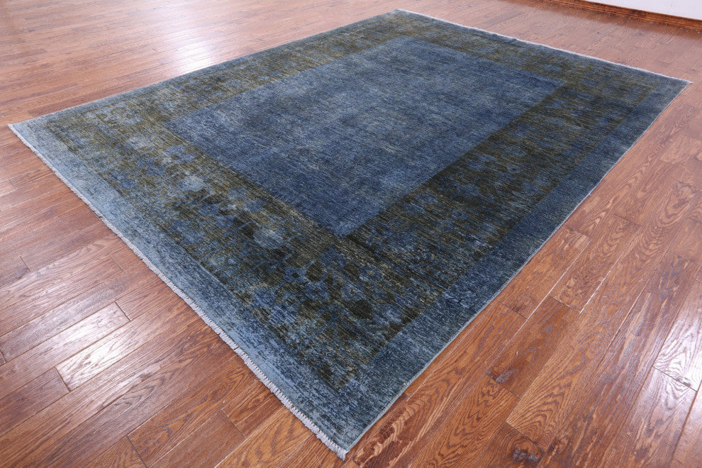 Handmade Overdyed Full Pile Wool Rug 9' 1" X 11' 10" - WR1963