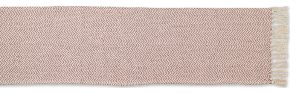Pale Mauve Chevron Handloom Table Runner 15x72