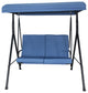 Home Beyond 2-Person Steel Fabric Outdoor Porch Swing Canopy With Stand, Blue