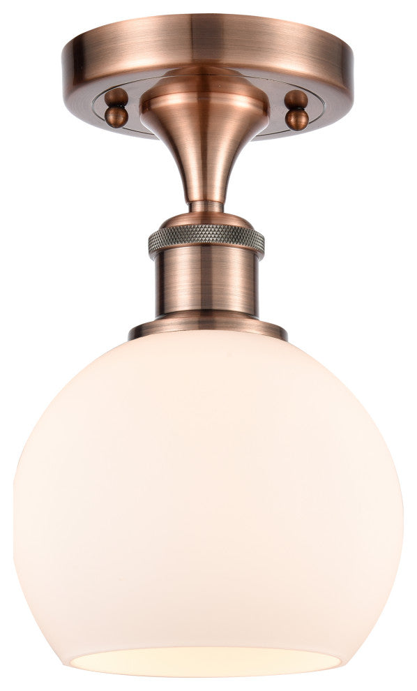 Innovations 516-1C-AC-G121-6-LED 1 Light Semi-Flush Mount, Antique Copper