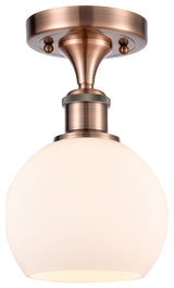 Innovations 516-1C-AC-G121-6-LED 1 Light Semi-Flush Mount, Antique Copper