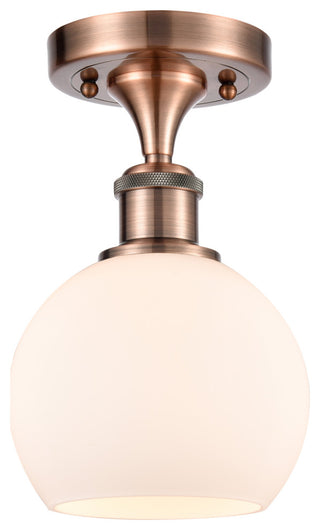 Innovations 516-1C-AC-G121-6-LED 1 Light Semi-Flush Mount, Antique Copper
