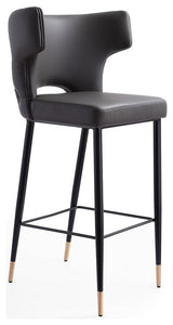 Holguin Barstool, Gray, Black and Gold