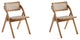 Manhattan Comfort Lambinet Dining Folding Chair, Nature, Set of 2