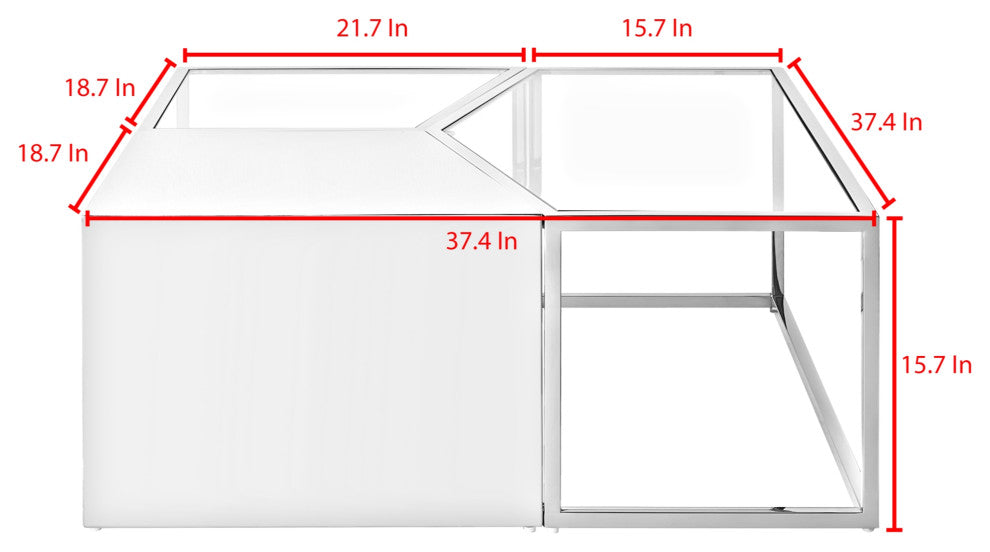 Inspired Home Thayer Table, 3 Pieces, Chrome