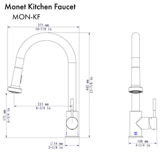 ZLINE Monet Kitchen Faucet in Matte Black (MON-KF-MB)