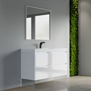 Wright 48" Single Bathroom Vanity Set, Gloss White