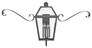 Hinkley Nouvelle Large Wall Mount Lantern, Blackened Brass
