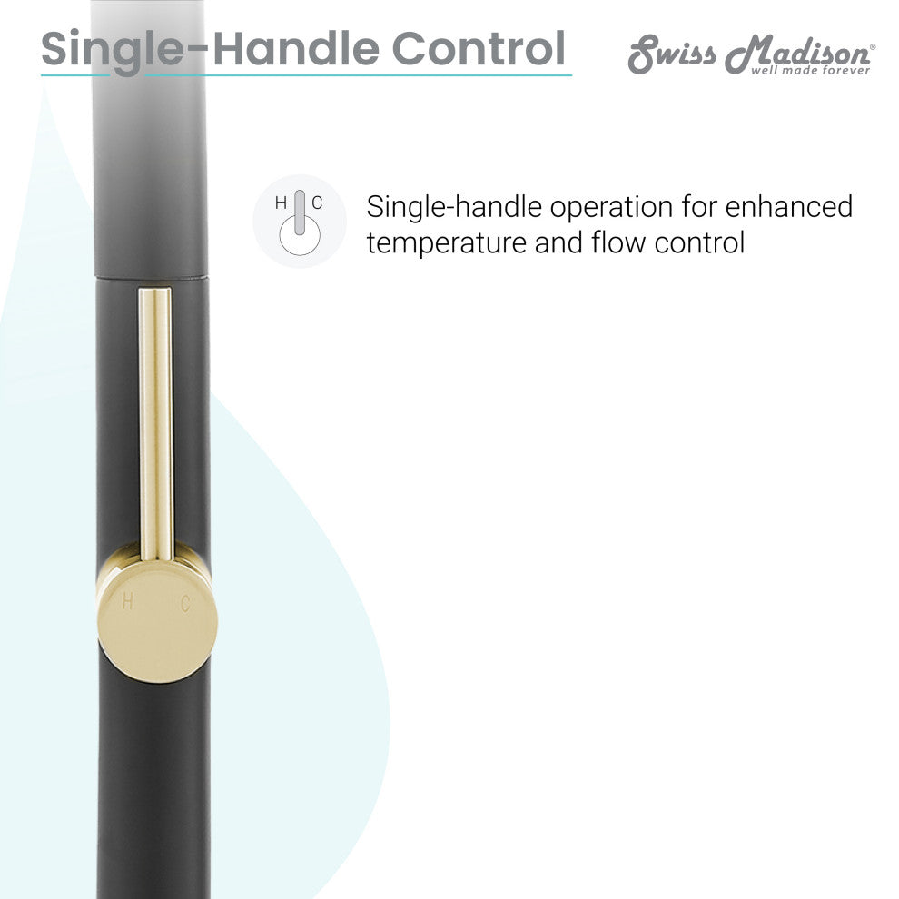 Chalet Single Handle, Pull-Down Kitchen Faucet, Brushed Gold/Black