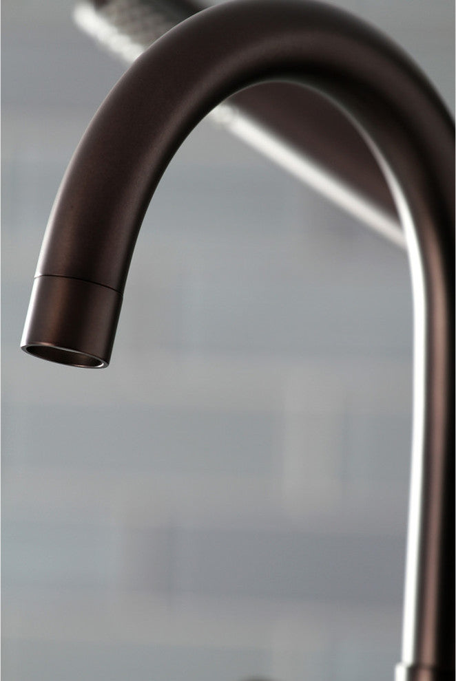 Aqua Vintage 7" Deck Mount Clawfoot Tub Faucet, Oil Rubbed Bronze