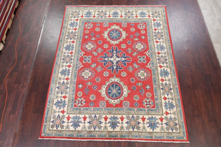 Traditional Pakistani Kazak Handmade Oriental Area Rug Wool, Red, 9'11"X7'10"