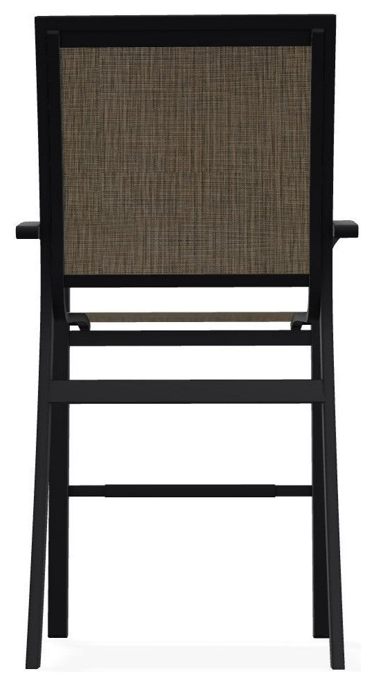 Kendall Sling Bar Height Stackable Outdoor Stool, Kora/Black