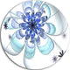 Light Blue Fractal Flower, Modern Floral Disc Metal Wall Art, 23"