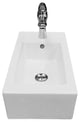 Small Wall Mount Bathroom Sink Rectangle with Overflow Right Side Hole