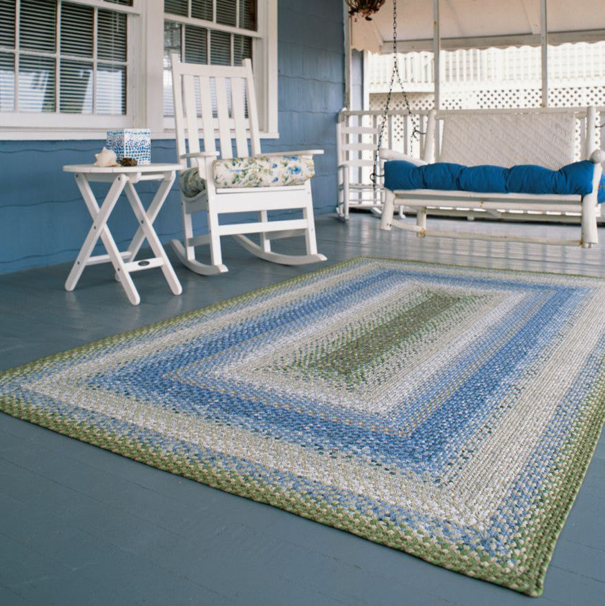 Homespice Decor Seascape Cotton Braided Rug 8' x 10' (Oval)