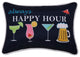 Happy Hour Blue Rectangular Throw Pillow