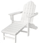 All-Weather Contoured Adirondack Chair, Hideaway Ottoman- White