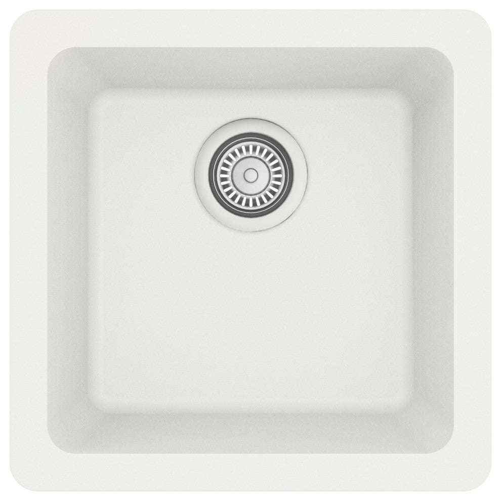 Karran USA QU-690 Quartz QU 16-5/8" Undermount Single Basin - White