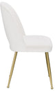 Logan Velvet Dining Chairs With Brushed Gold Legs (Set of 2), Cream
