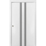 Bi-fold Doors 64 x 84 | Planum 0011 White Silk with  | Sturdy Tracks
