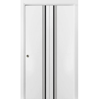 Bi-fold Doors 64 x 84 | Planum 0011 White Silk with  | Sturdy Tracks