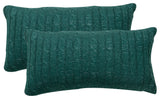 Cable Knit 2 Piece Lumbar Pillow Shell Set, Deep Teal, 2 Piece, 14"x26"
