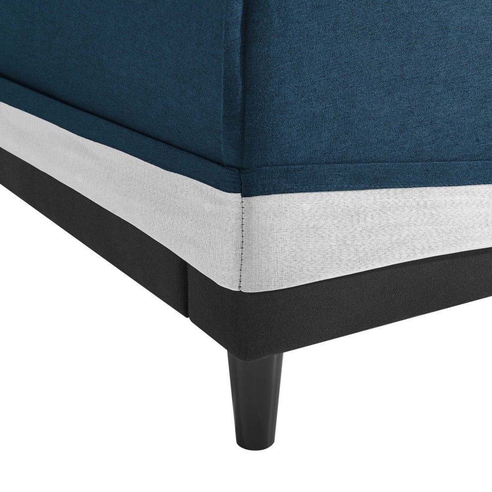 Sofa, Fabric, Navy Blue, Modern, Living Lounge Room Hotel Lobby Hospitality