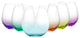Hue Colored Stemless Wine Glasses 15 oz, Set of 6