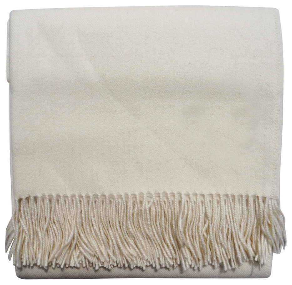 Baby Alpaca Throw Blankets, White