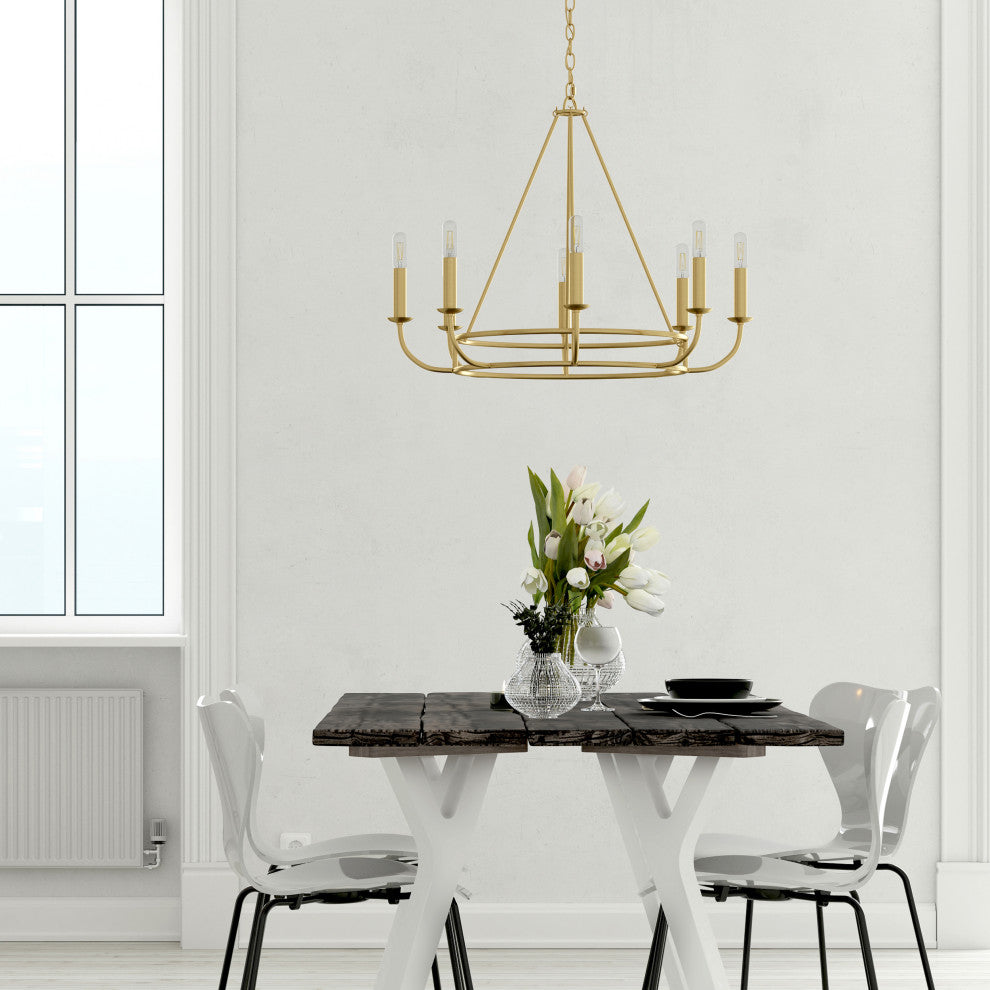 Bailey 8 Light Chandelier in Aged Brass