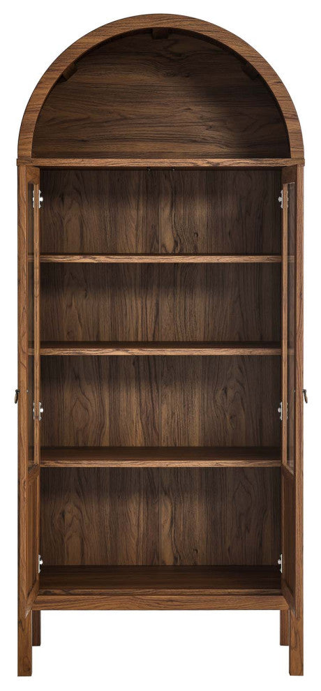 Tessa Tall Storage Display Cabinet - Walnut