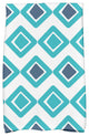 18x30" Diamond Jive 2 Geometric Print Hand Towels, Aqua