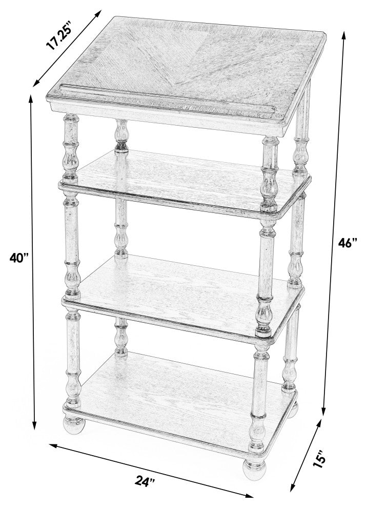 Alden 4-Tier Library Stand, Medium Brown
