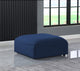 Miramar Linen Textured Fabric Upholstered Ottoman, Navy