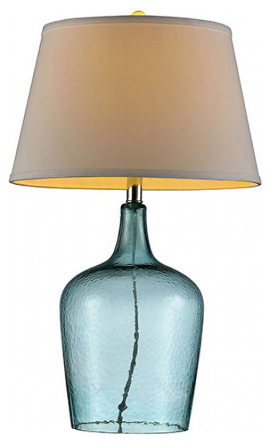 ALEX Contemporary  Ocean Breeze Glass Table Lamp, Blue
