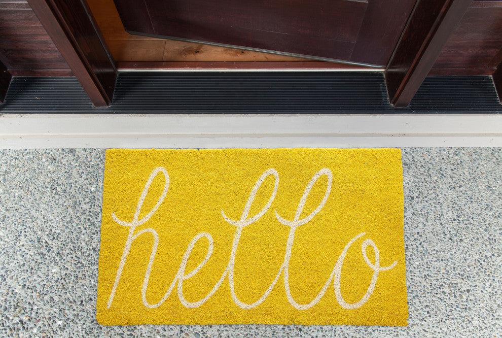 Yellow Hello Doormat