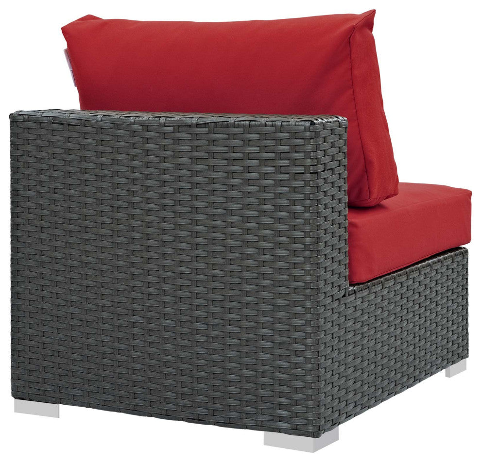 Canvas Red Sojourn Outdoor Patio Fabric Sunbrella Armless