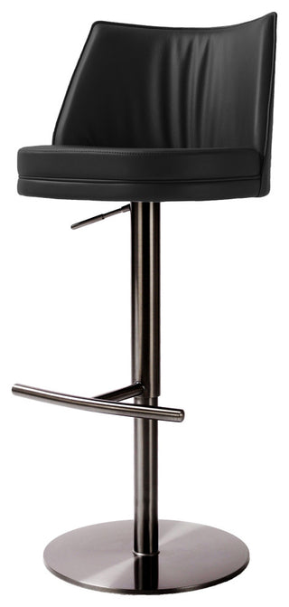 Gala Black Vegan Leather on Adjustable Stool