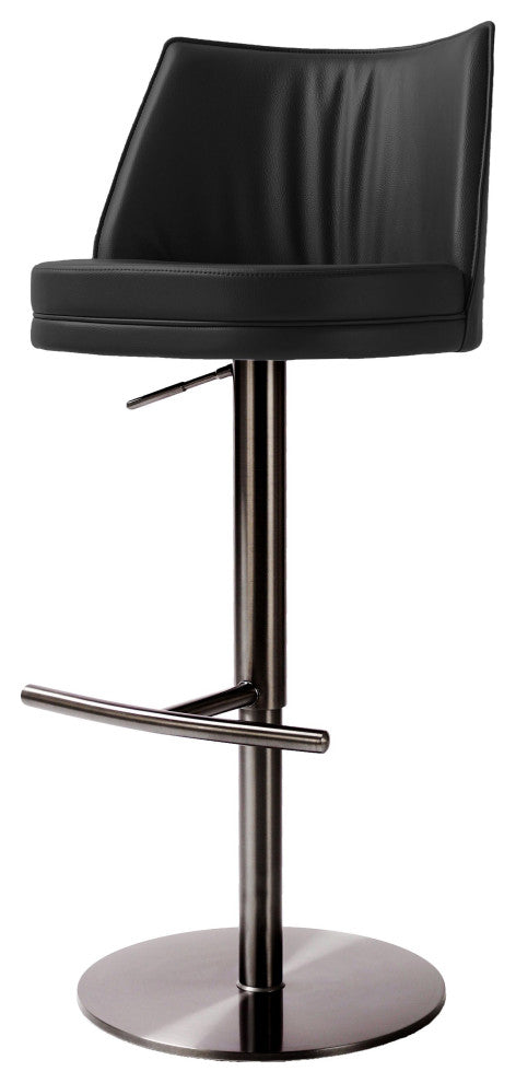 Gala Black Vegan Leather on Adjustable Stool