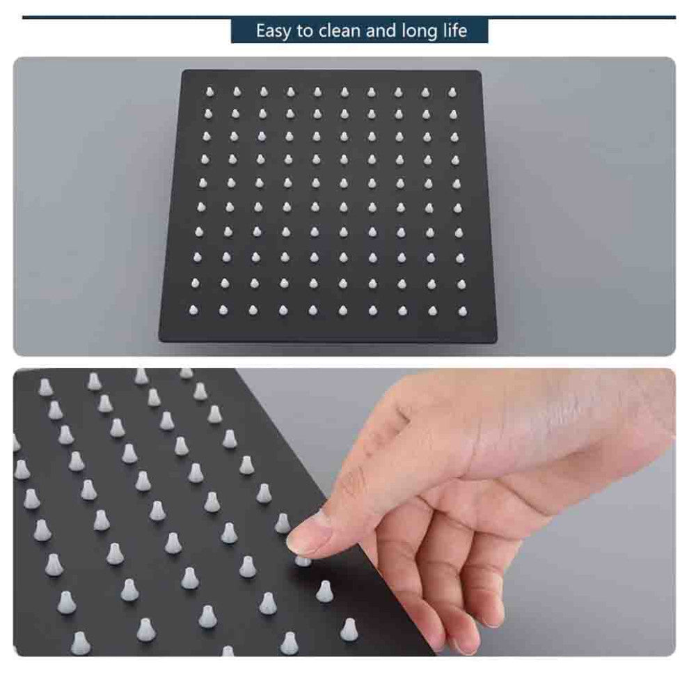 12" Wall Mounted Shower System Shower Combo, Matte Black