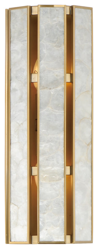 Maxim 12801 Miramar 2 Light 19" Tall Wall Sconce - Capiz / Natural Aged Brass