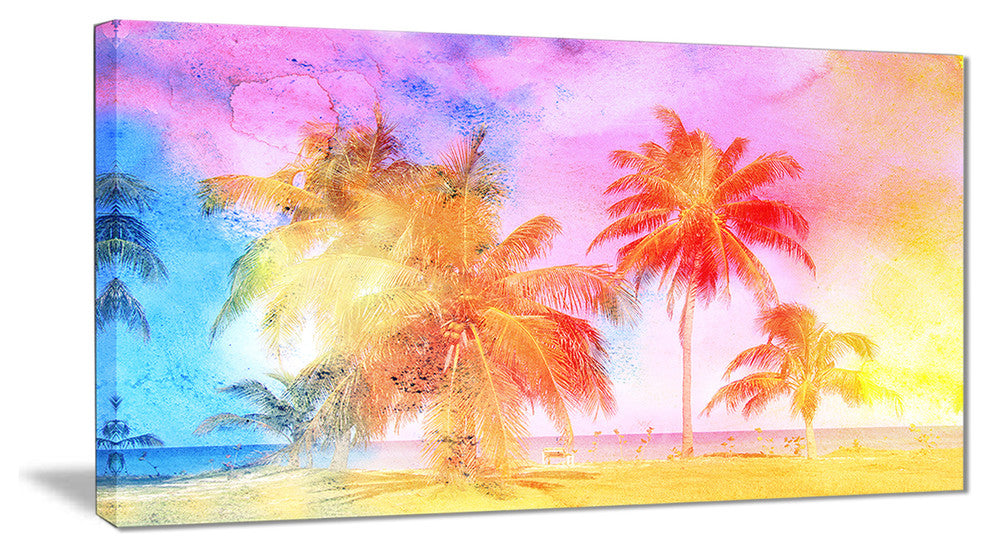 "High-rise Retro Palm Trees" Canvas Print