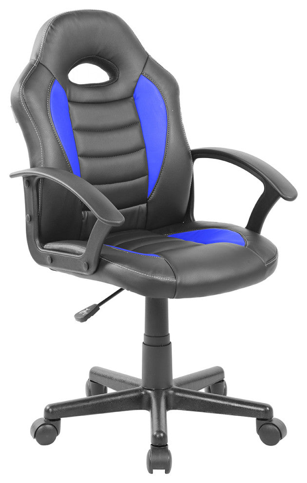 Techni Mobili Kid's Gaming and Student Racer Chair with Wheels, Blue