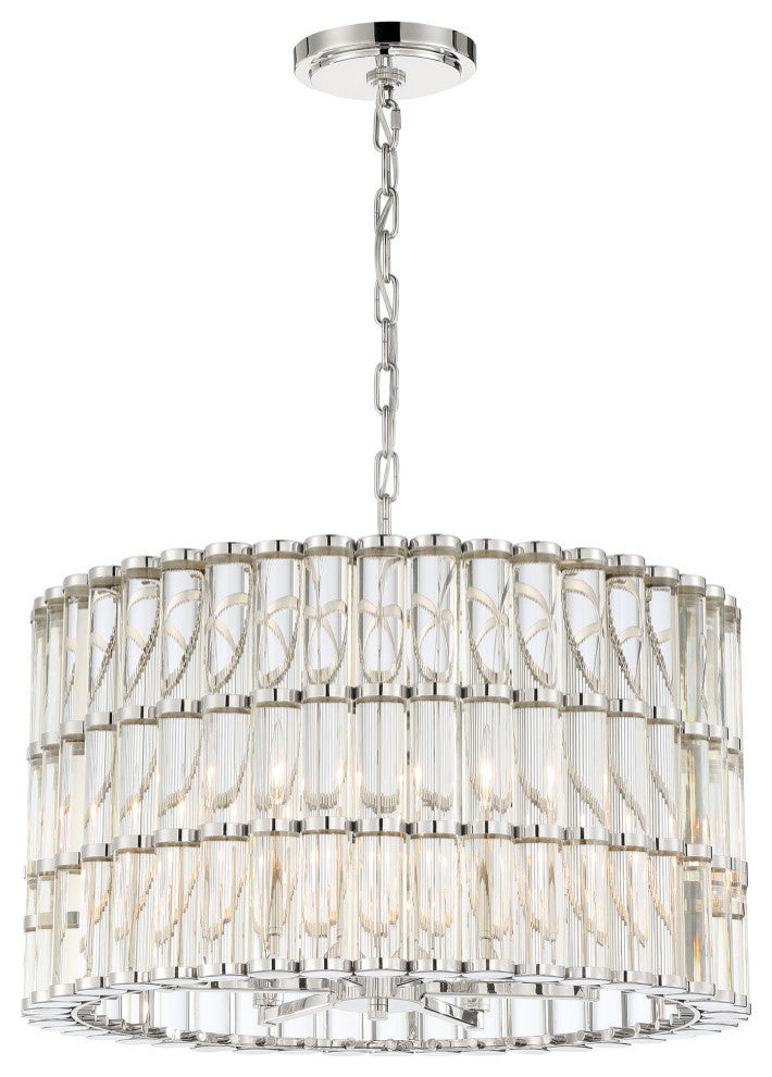 Libby Langdon for Crystorama Elliot 6 Light Polished Nickel Chandelier