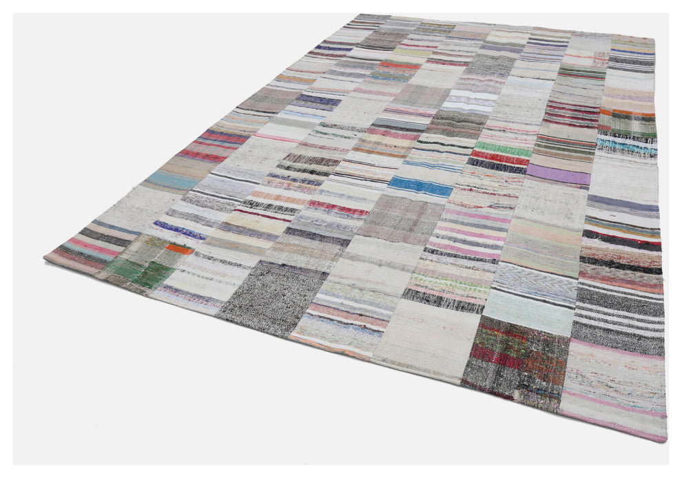 Rug N Carpet - Handmade Anatolian 8' 3'' x 11' 6'' Tribal Patchwork Kilim Rug