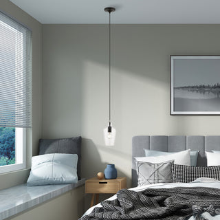 Avery 1 Light Black With Brushed Nickel Accent Mini Pendant