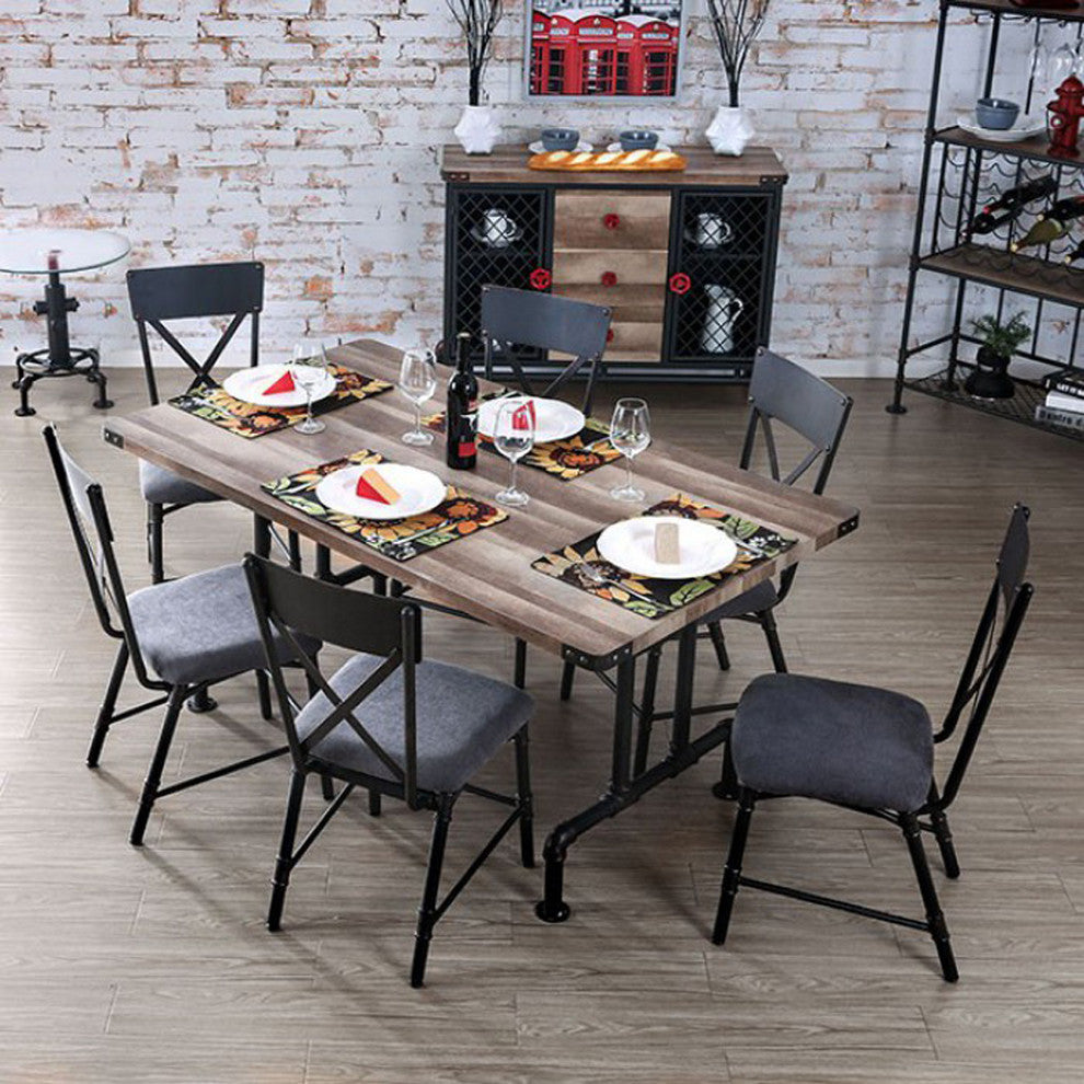 Brixton I Industrial Dining Table, Antique Black