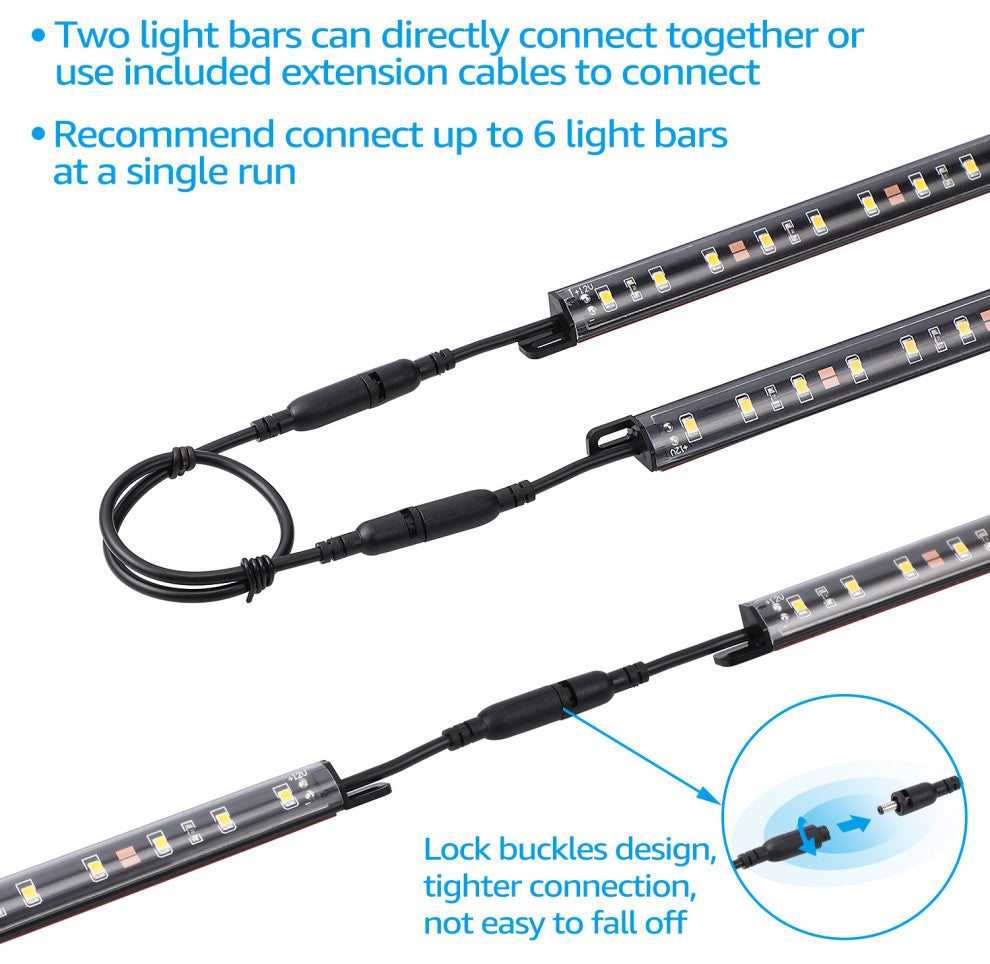 Motion Activated Under Cabinet LED Strips Light Kit, Daylight, 6pcs