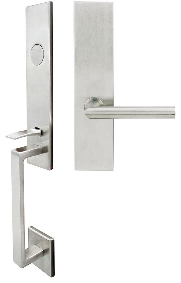Frankfurt Lever, Mortise Entry Handleset, Right Hand, Satin Stainless Steel